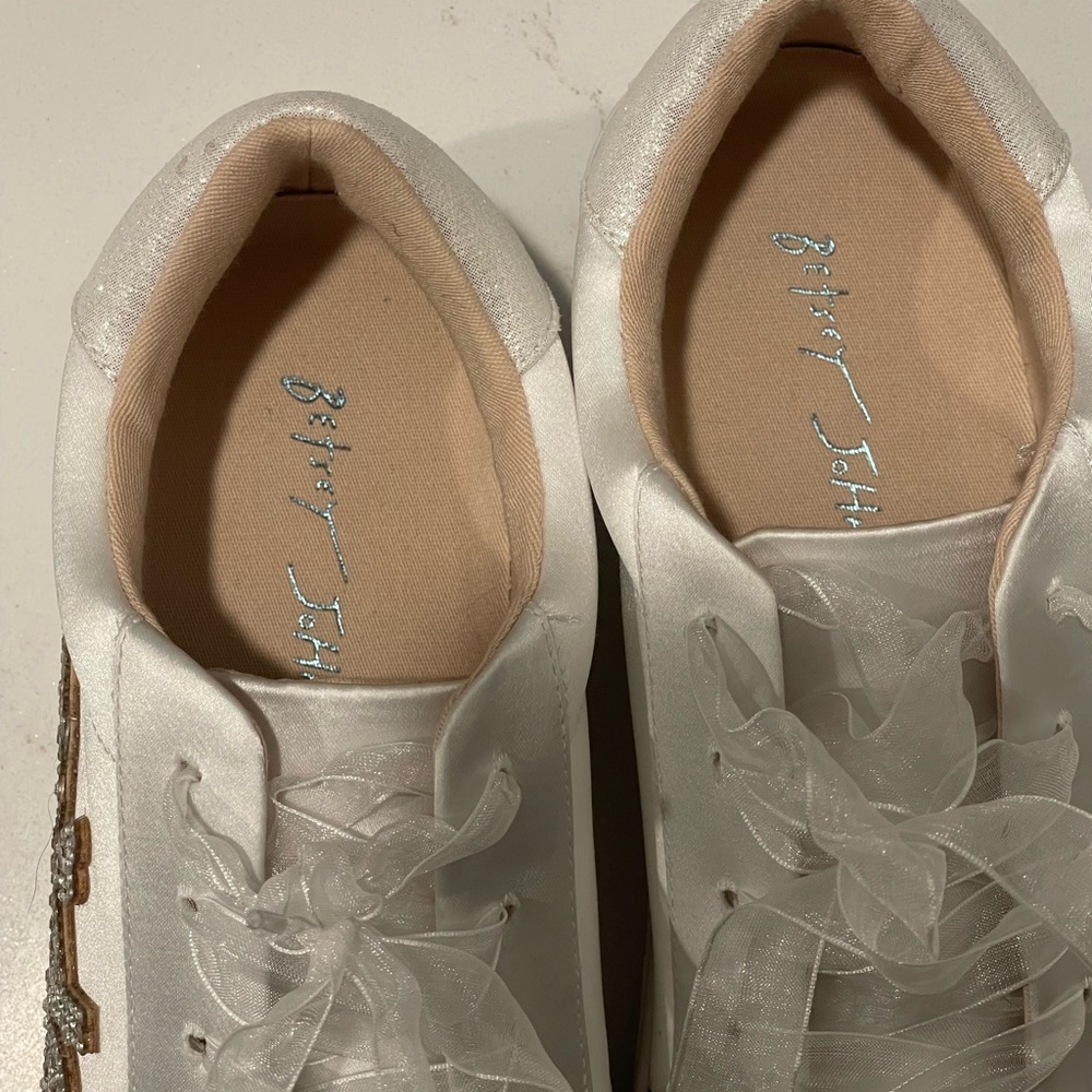 Satin & Sparkly Bride Sneakers - Picture 4 of 7